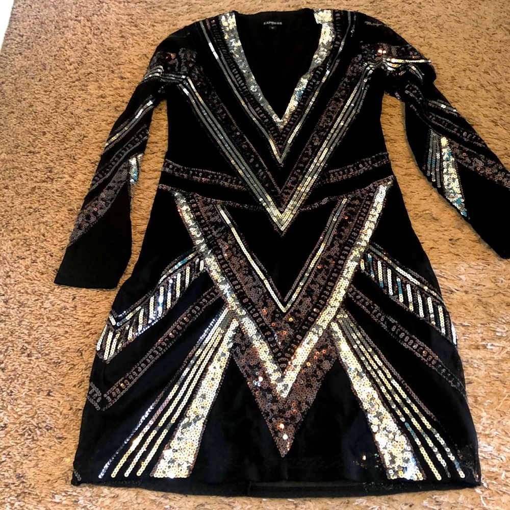 Long sleeve Art Deco dress
